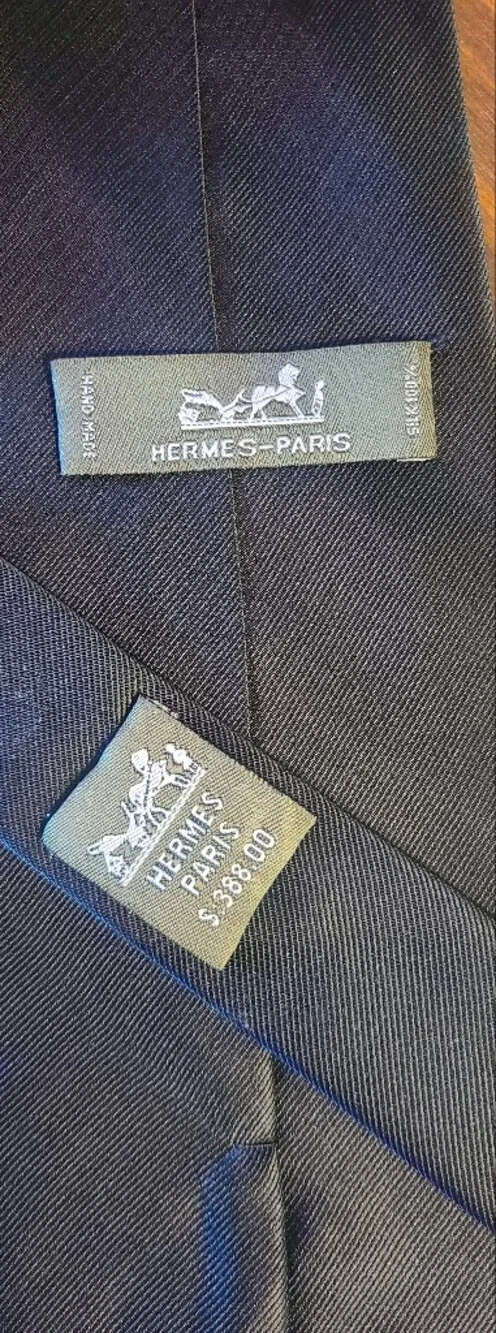 Hermes Black Silk Men's Tie